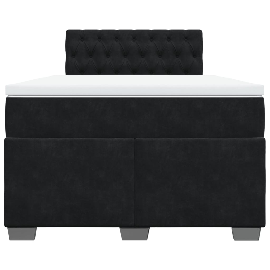kontinentalseng med madras 120x190 cm velour sort