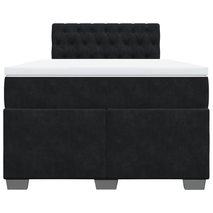 kontinentalseng med madras 120x190 cm velour sort