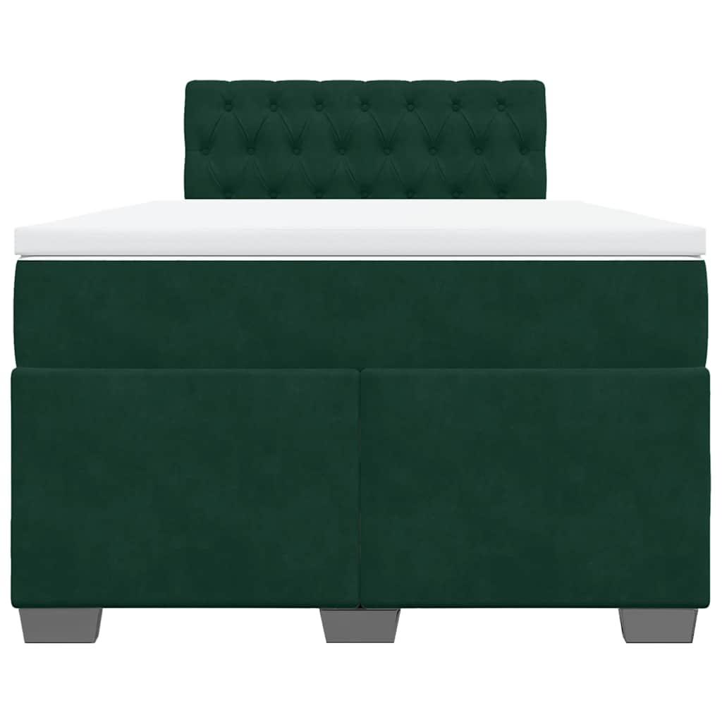 kontinentalseng med madras 120x190 cm velour mørkegrøn