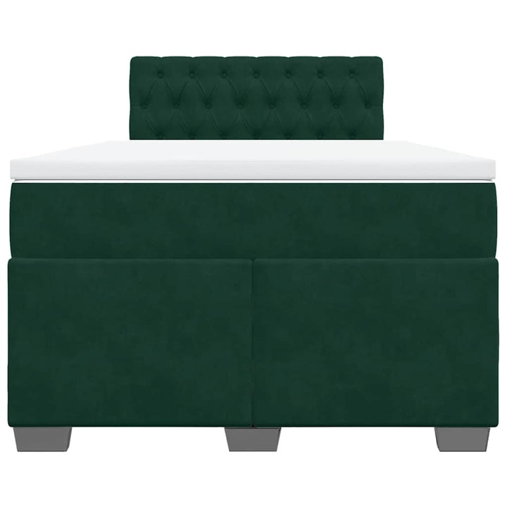 kontinentalseng med madras 120x190 cm velour mørkegrøn