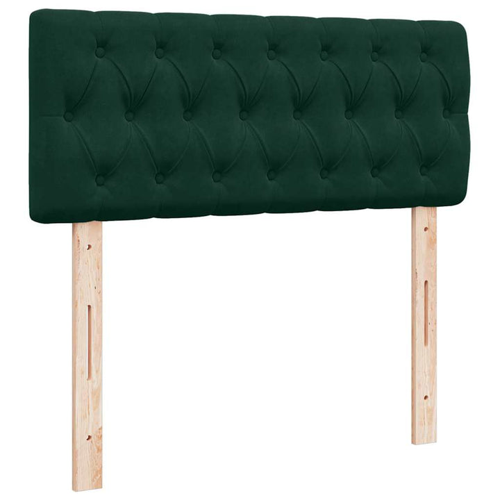 kontinentalseng med madras 120x190 cm velour mørkegrøn