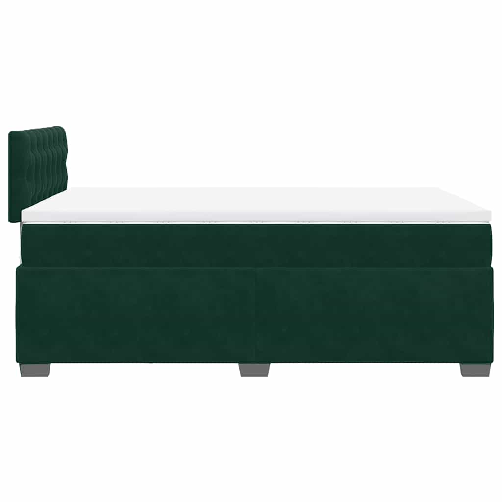 kontinentalseng med madras 120x190 cm velour mørkegrøn