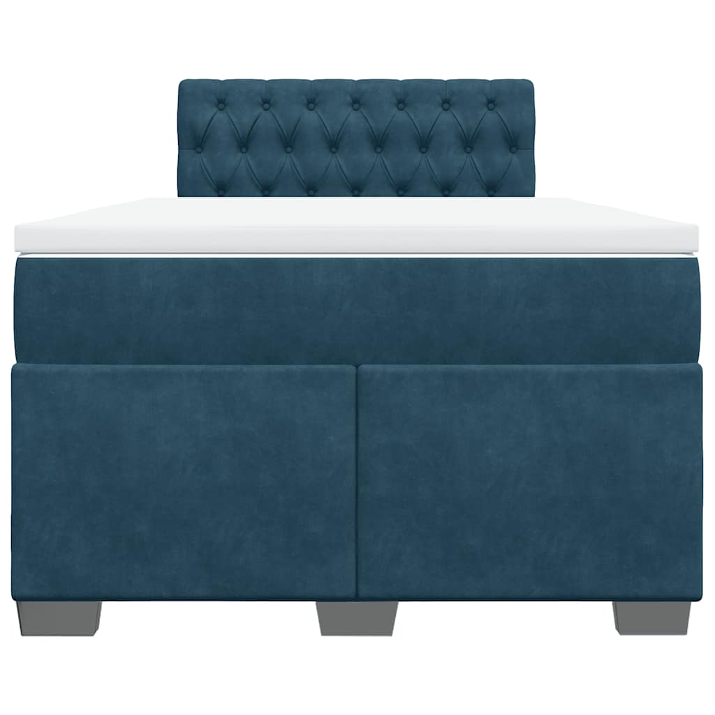 kontinentalseng med madras 120x190 cm velour blå