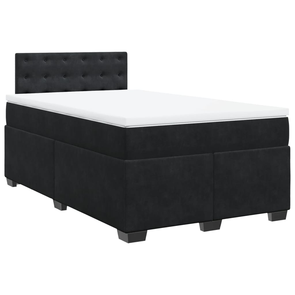 kontinentalseng med madras 120x190 cm velour sort