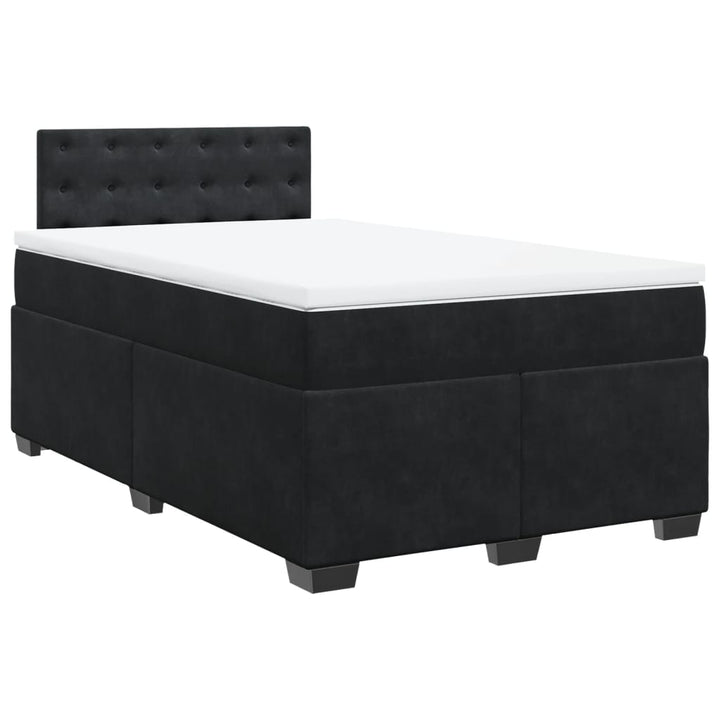 kontinentalseng med madras 120x190 cm velour sort