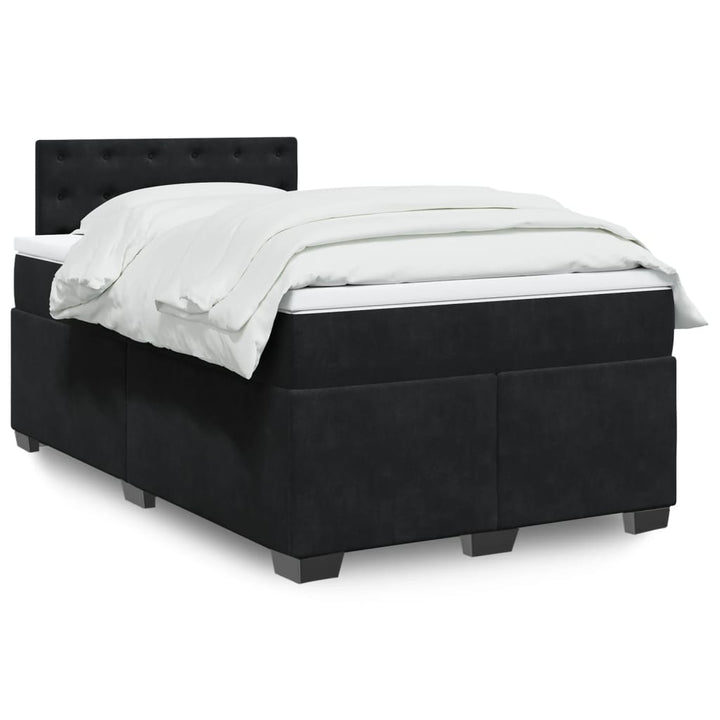 kontinentalseng med madras 120x190 cm velour sort