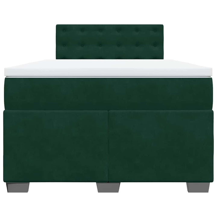 kontinentalseng med madras 120x190 cm velour mørkegrøn