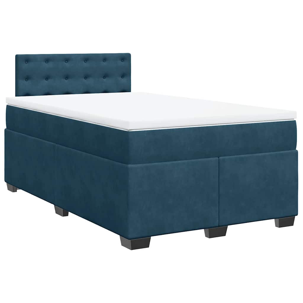 kontinentalseng med madras 120x190 cm velour blå