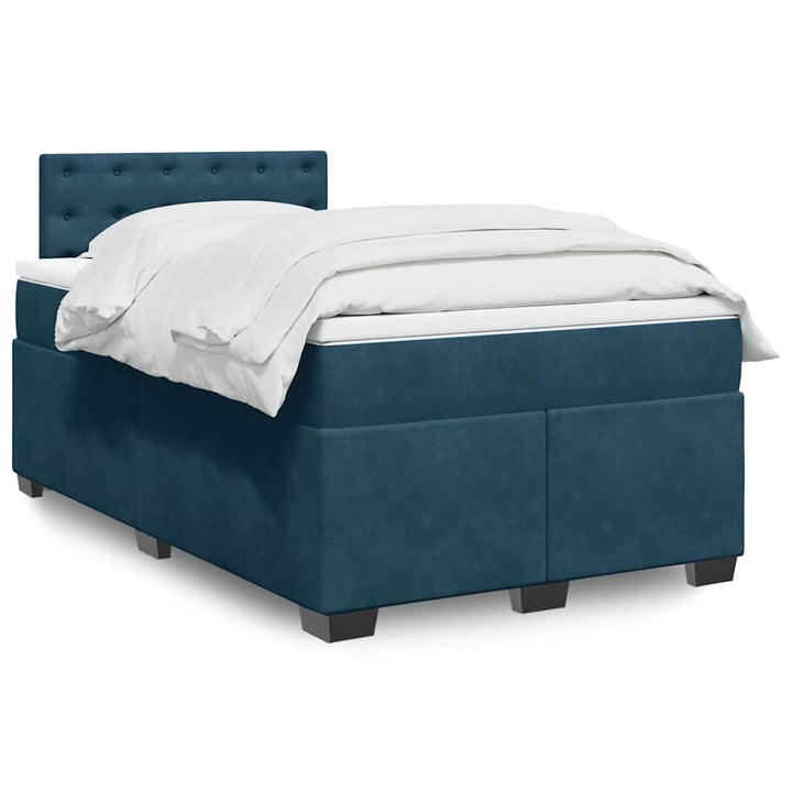kontinentalseng med madras 120x190 cm velour blå