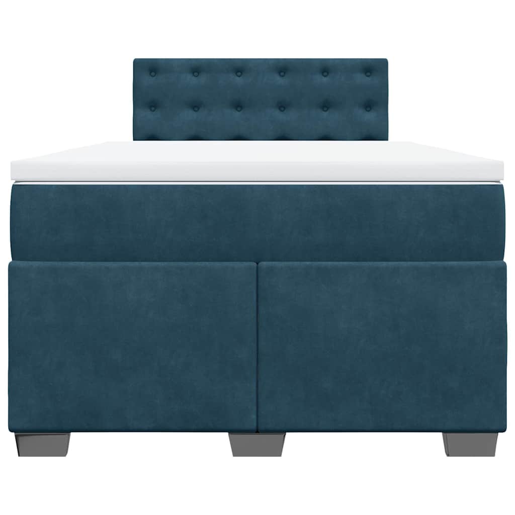 kontinentalseng med madras 120x190 cm velour blå
