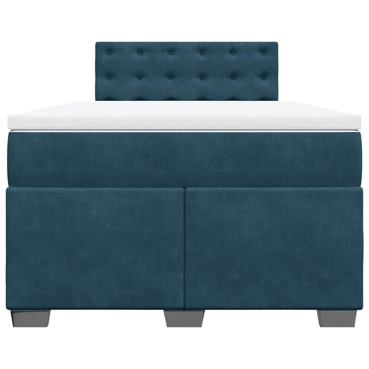 kontinentalseng med madras 120x190 cm velour blå