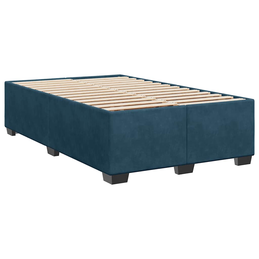 kontinentalseng med madras 120x190 cm velour blå
