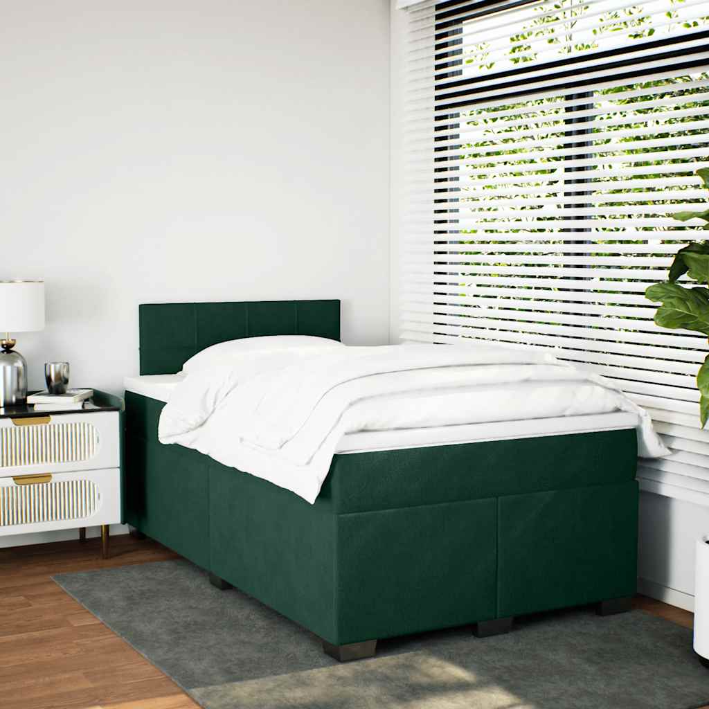 kontinentalseng 120x200 cm fløjl mørkegrøn