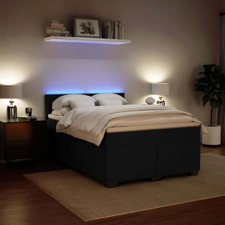 kontinentalseng med madras 140x190 cm fløjl sort