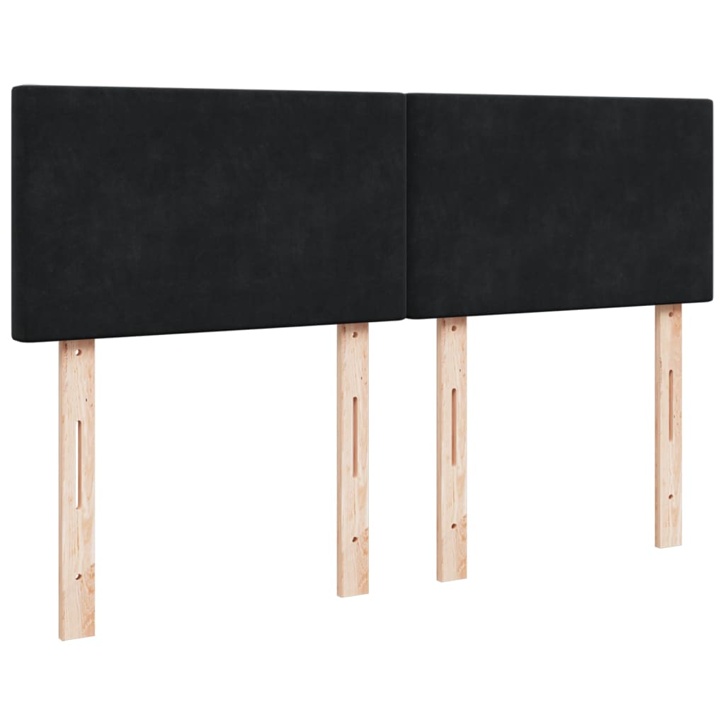 kontinentalseng med madras 140x190 cm fløjl sort