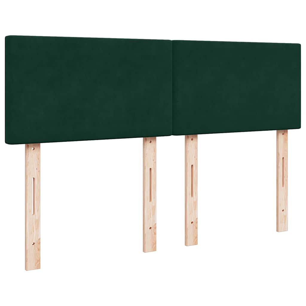kontinentalseng med madras 140x190 cm fløjl mørkegrøn
