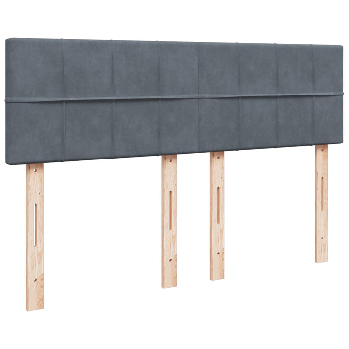 kontinentalseng med madras 140x190 cm fløjl mørkegrå