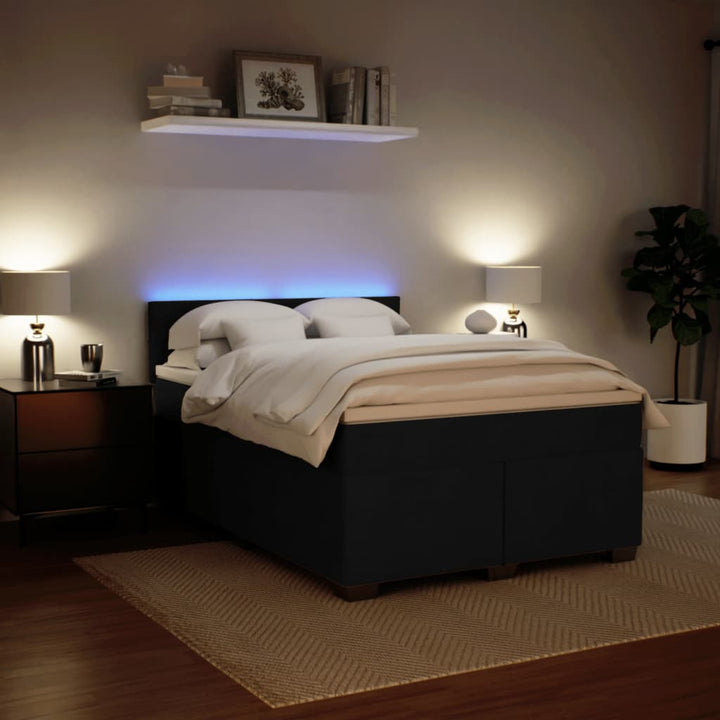 kontinentalseng med madras 140x190 cm fløjl sort