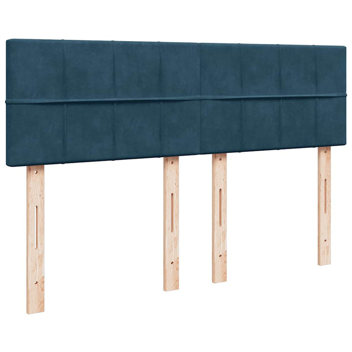 kontinentalseng med madras 140x190 cm fløjl blå