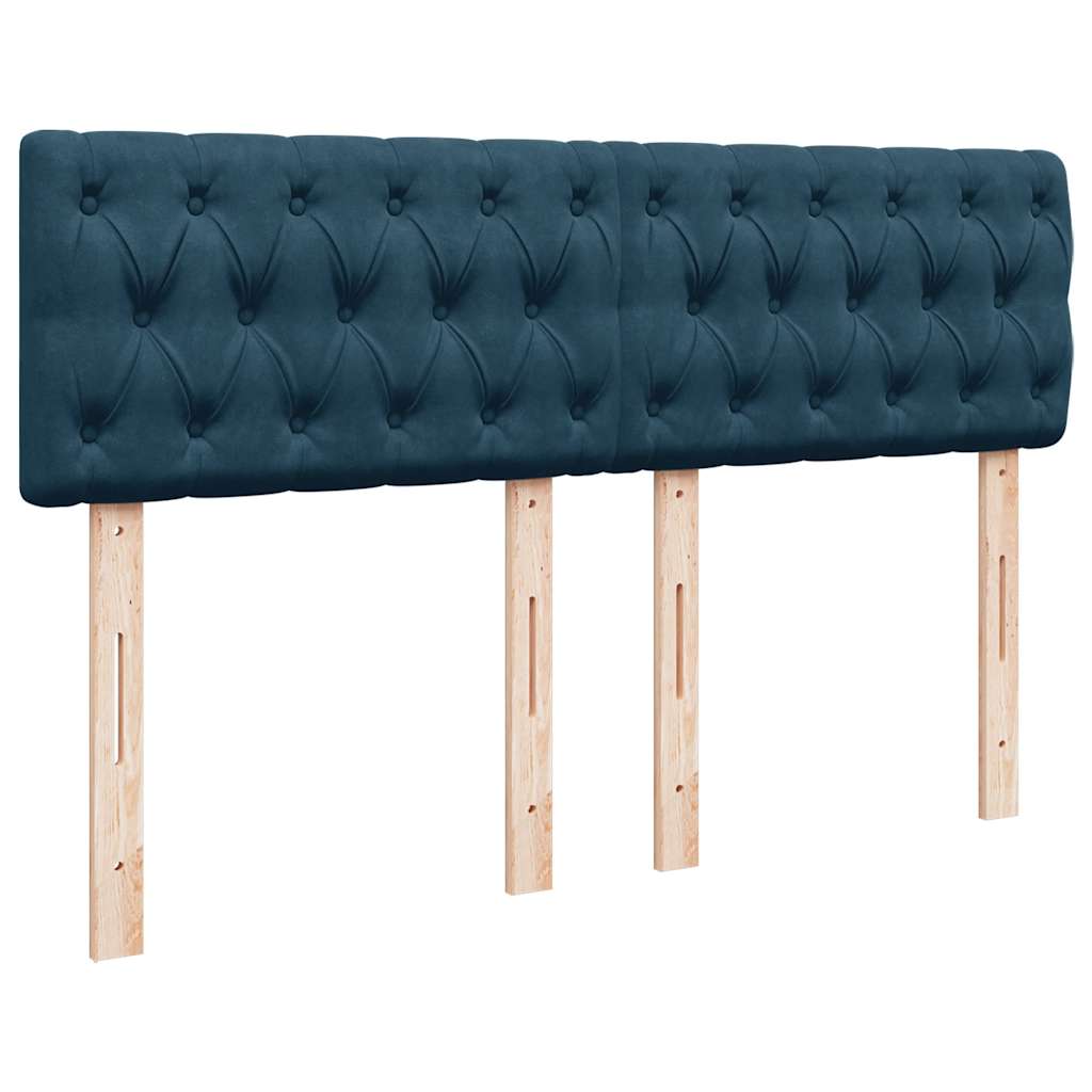 kontinentalseng med madras 140x190 cm fløjl blå