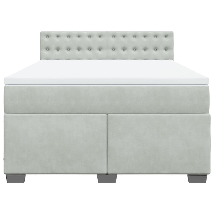 kontinentalseng med madras 140x190 fløjl lysegrå