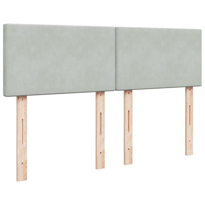 kontinentalseng med madras 140x200 cm fløjl lysegrå