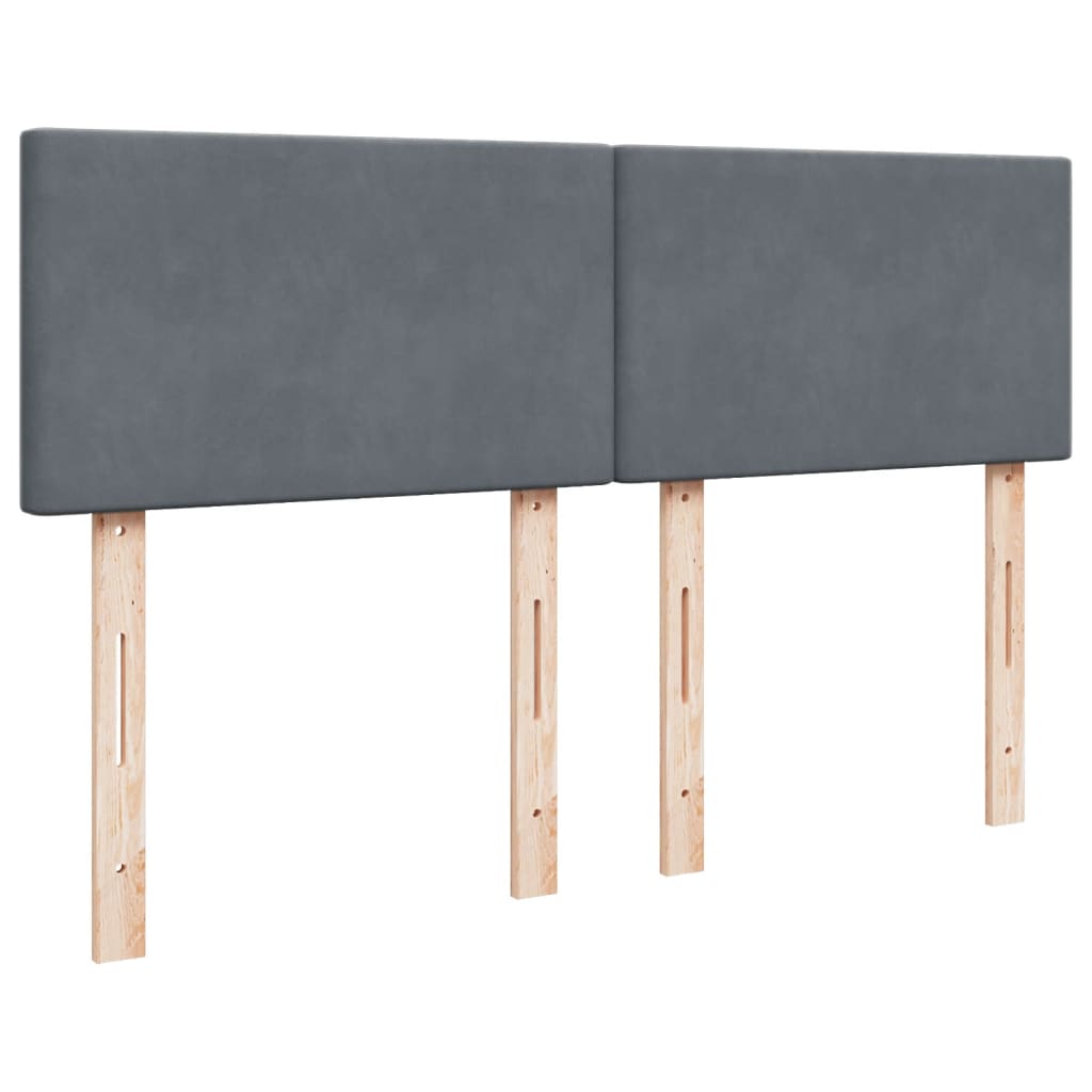 kontinentalseng med madras 140x200 cm fløjl mørkegrå