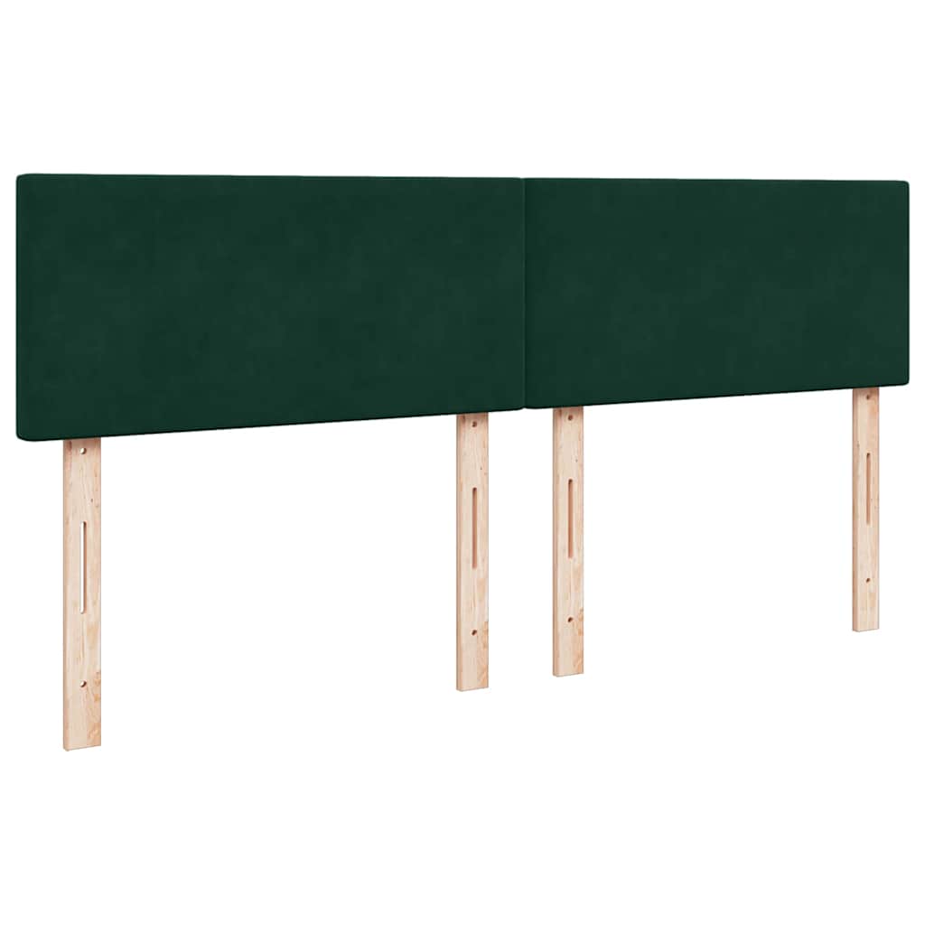 kontinentalseng med madras 200x200 cm fløjl mørkegrøn