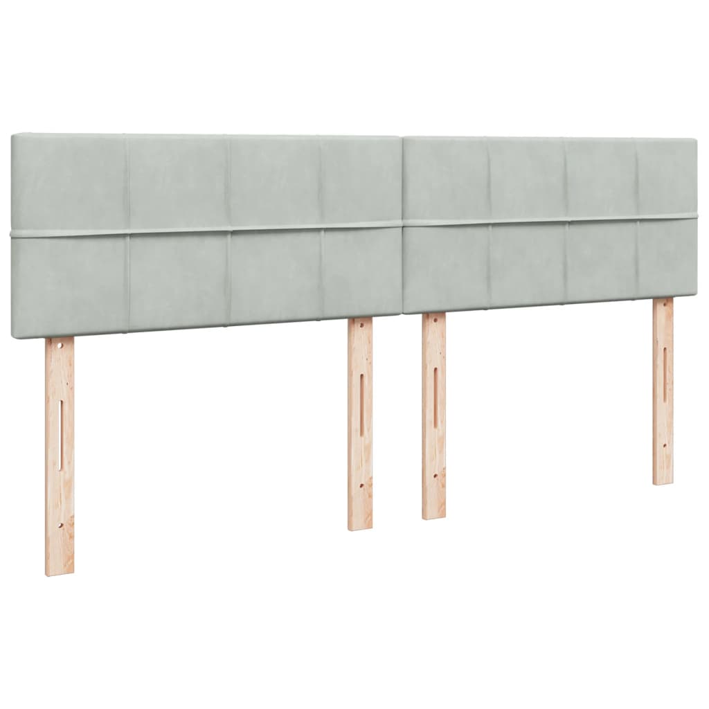 kontinentalseng med madras 200x200 cm fløjl lysegrå