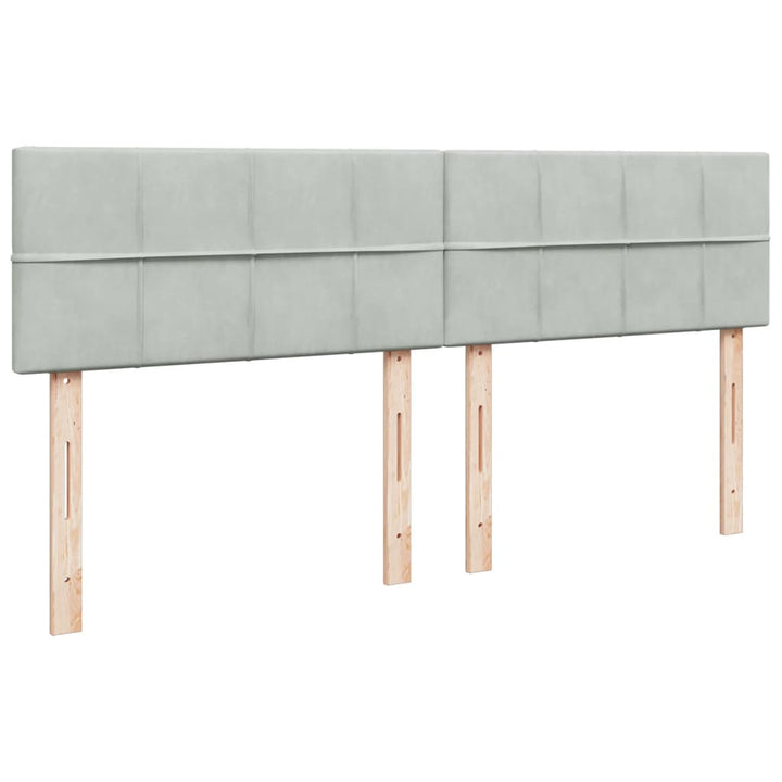 kontinentalseng med madras 200x200 cm fløjl lysegrå