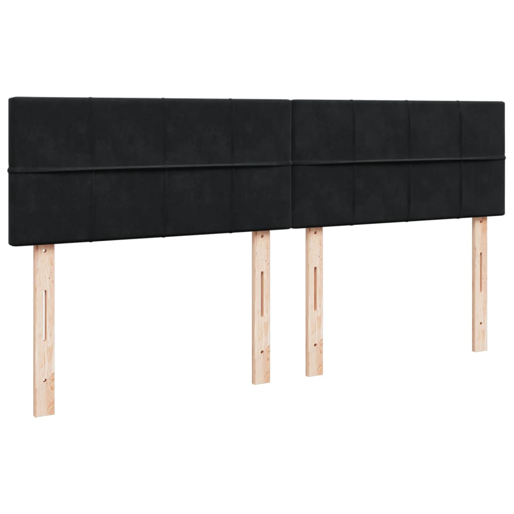 kontinentalseng med madras 200x200 cm fløjl sort