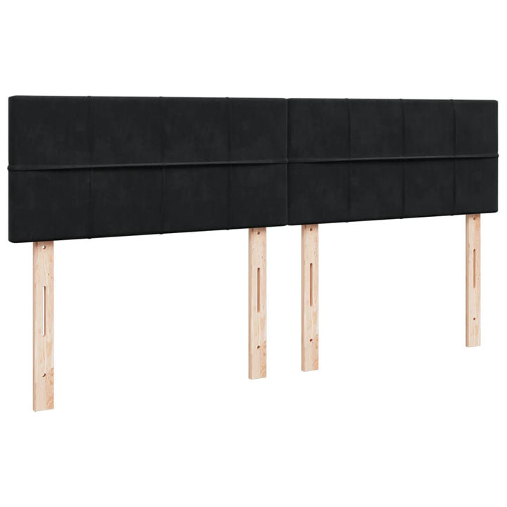 kontinentalseng med madras 200x200 cm fløjl sort