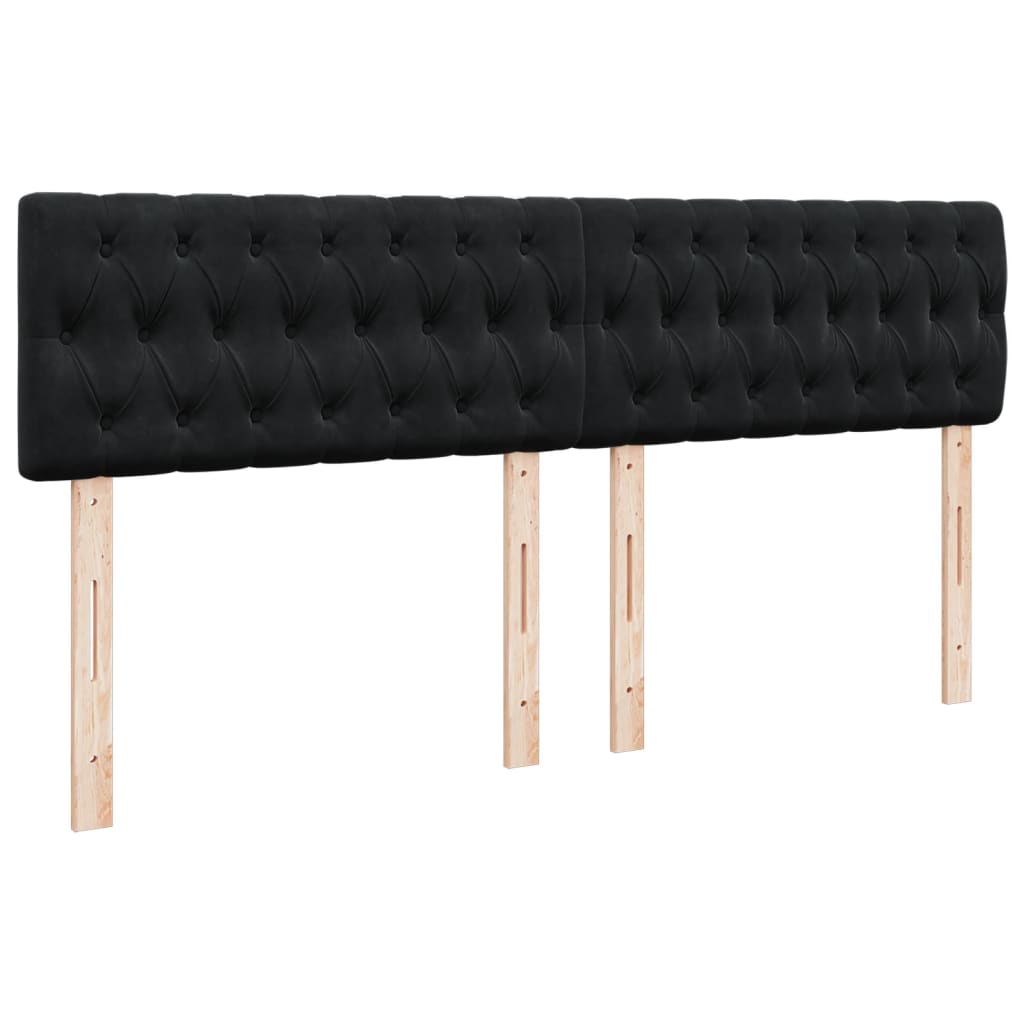 kontinentalseng med madras 200x200 cm fløjl sort