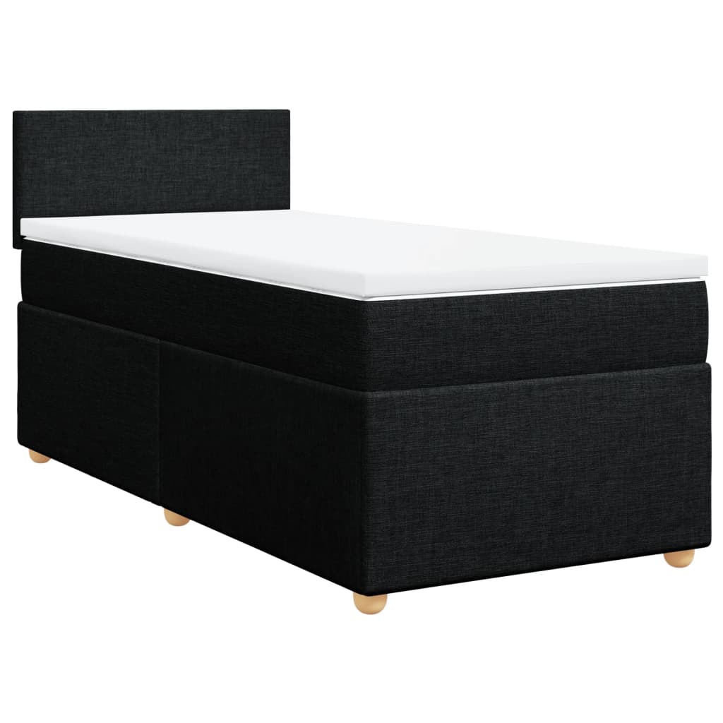 kontinentalseng med madras 80x200 cm stof sort