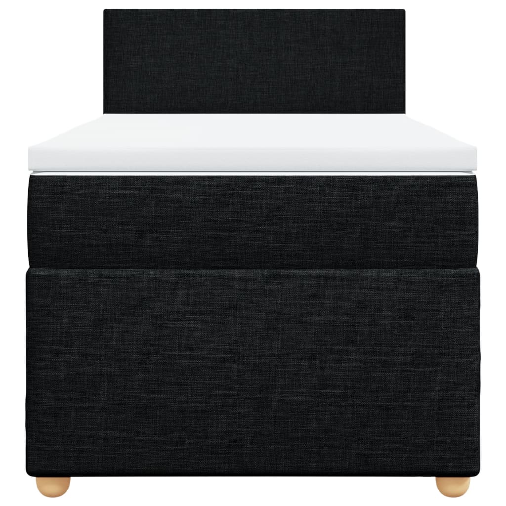 kontinentalseng med madras 80x200 cm stof sort