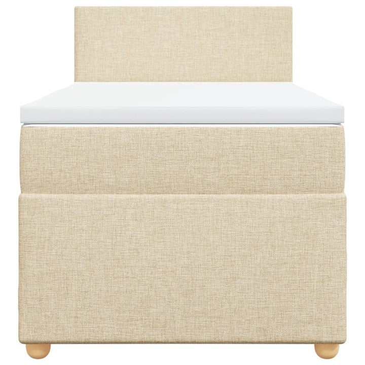 kontinentalseng med madras 80x200 cm stof cremefarvet