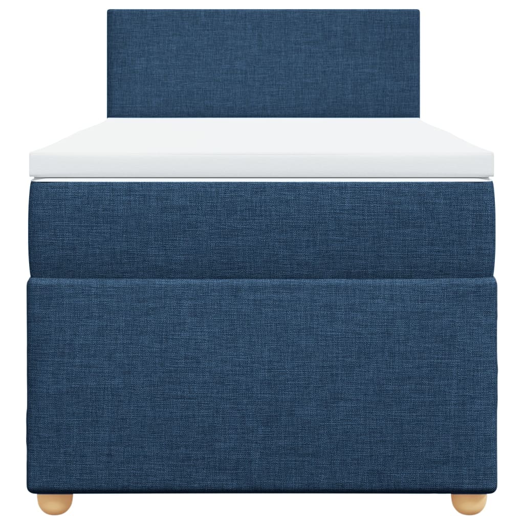 kontinentalseng med madras 80x200 cm stof blå