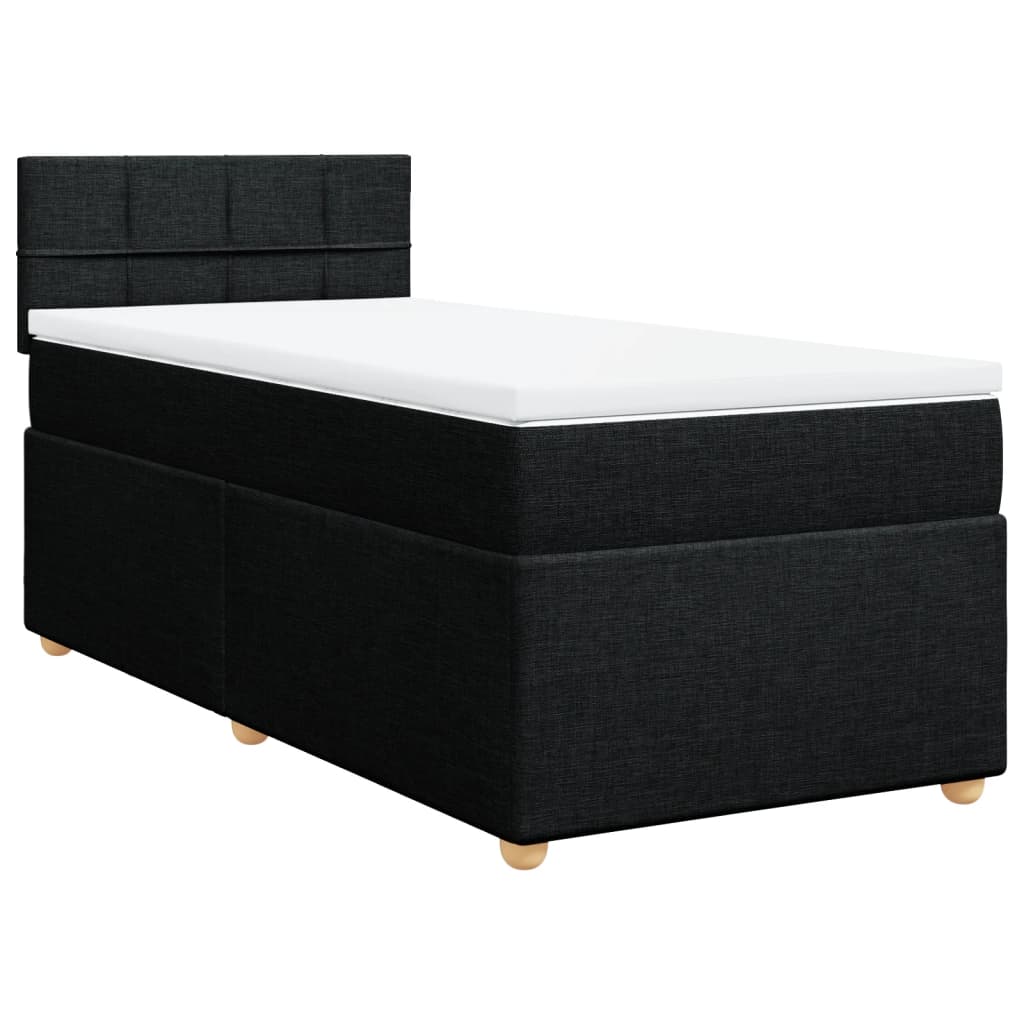 kontinentalseng med madras 80x200 cm stof sort