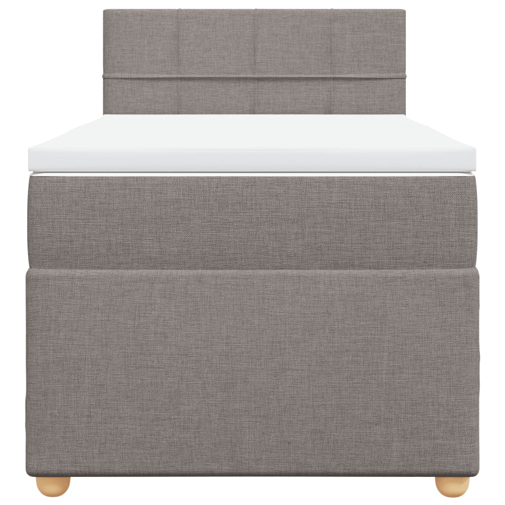 kontinentalseng med madras 80x200 cm stof gråbrun