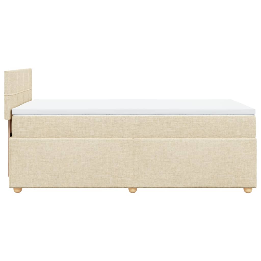 kontinentalseng med madras 80x200 cm stof cremefarvet