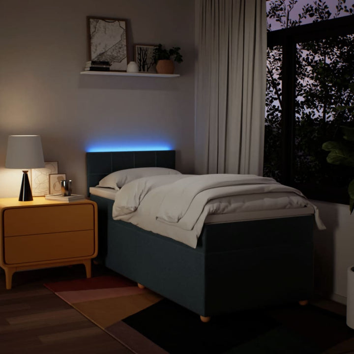 kontinentalseng med madras 80x200 cm stof blå