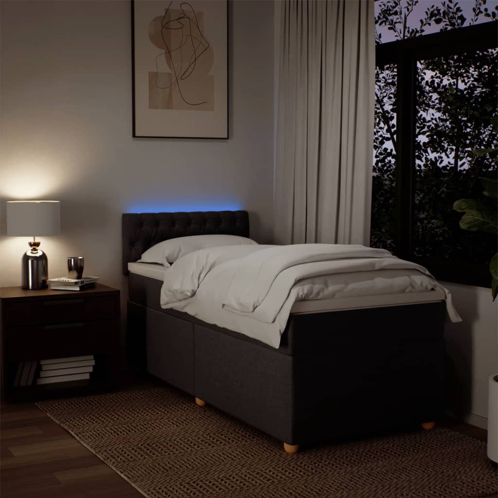 kontinentalseng med madras 80x200 cm stof mørkebrun