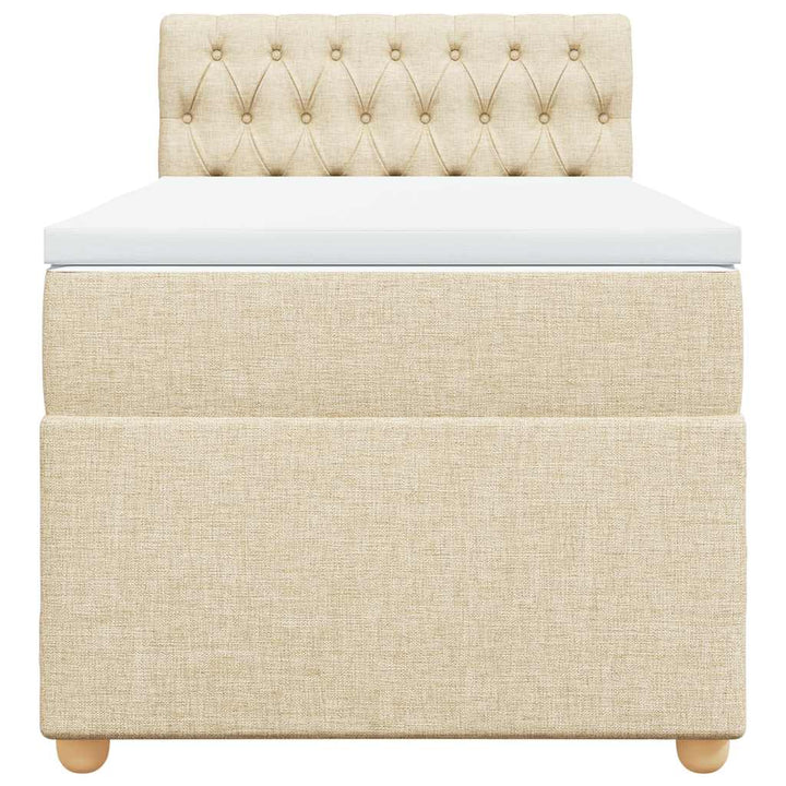 kontinentalseng med madras 80x200 cm stof cremefarvet