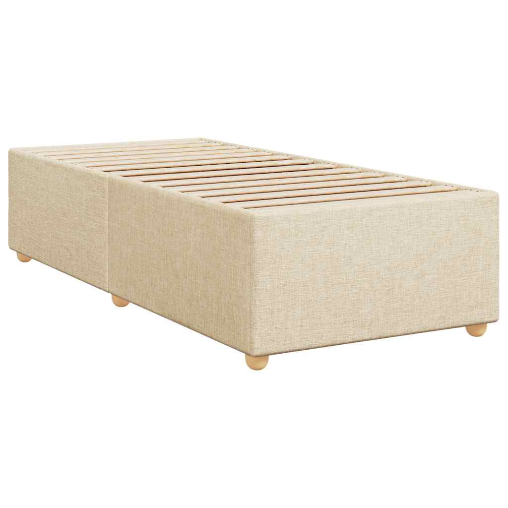 kontinentalseng med madras 80x200 cm stof cremefarvet