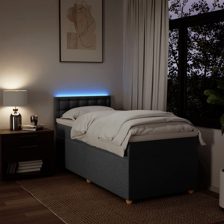 kontinentalseng med madras 80x200 cm stof mørkegrå