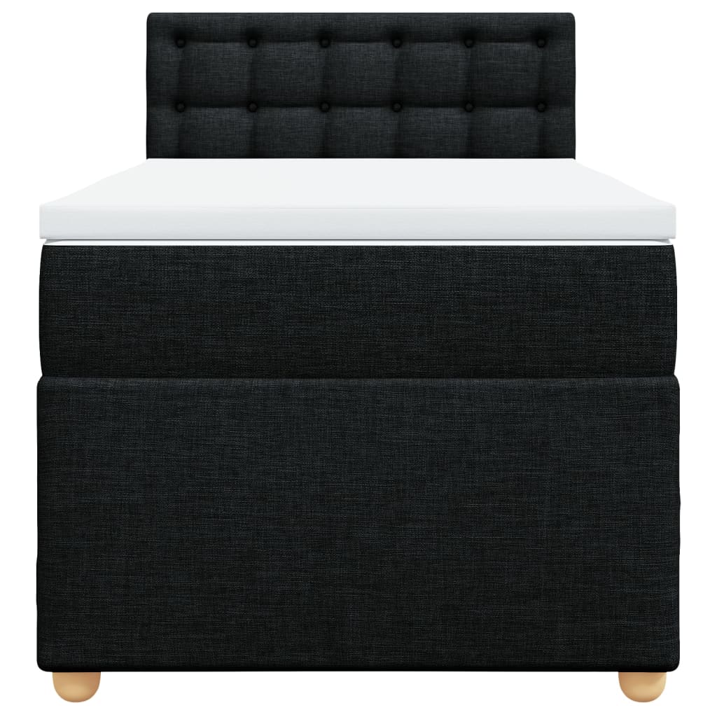 kontinentalseng med madras 80x200 cm stof sort