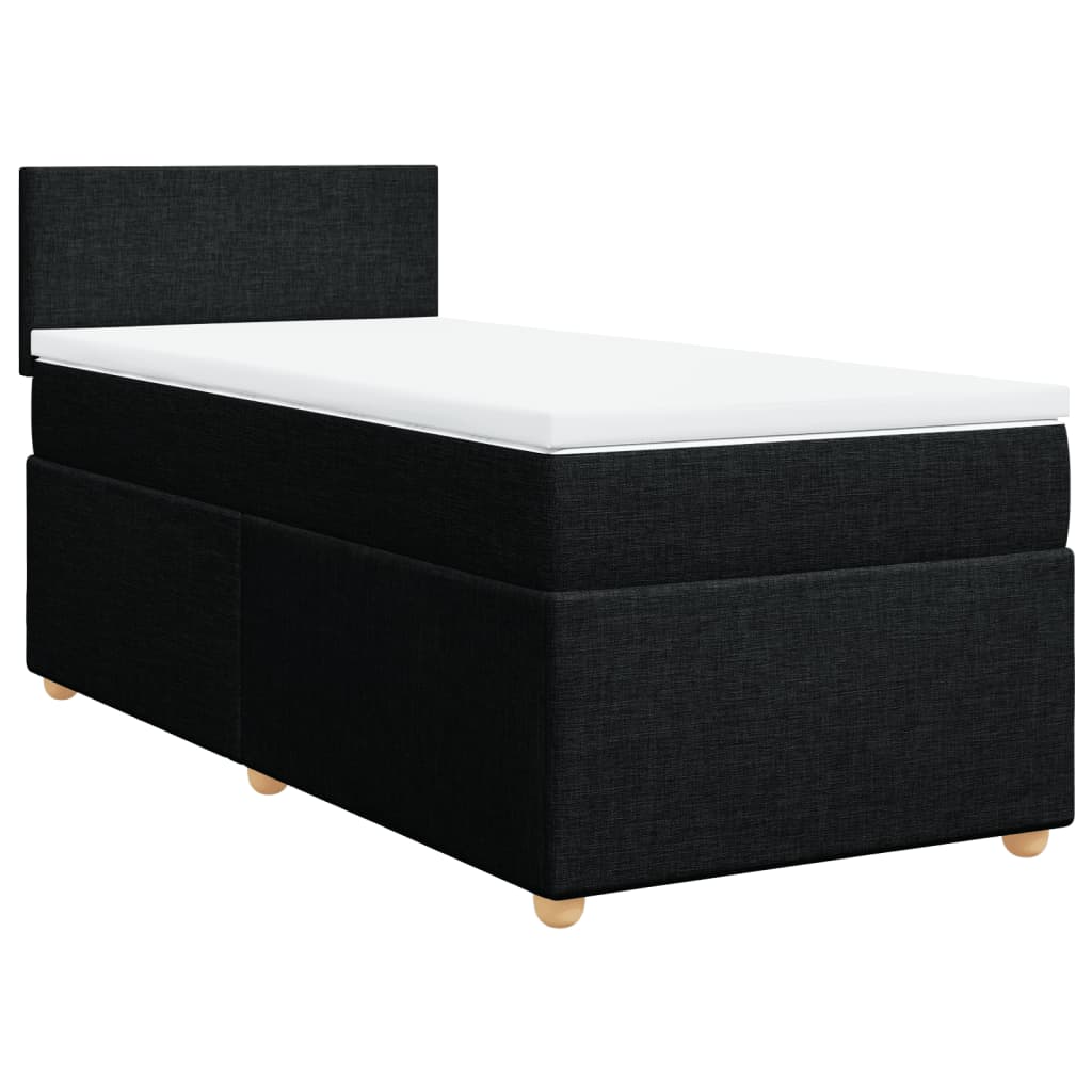 kontinentalseng med madras 90x190 cm stof sort