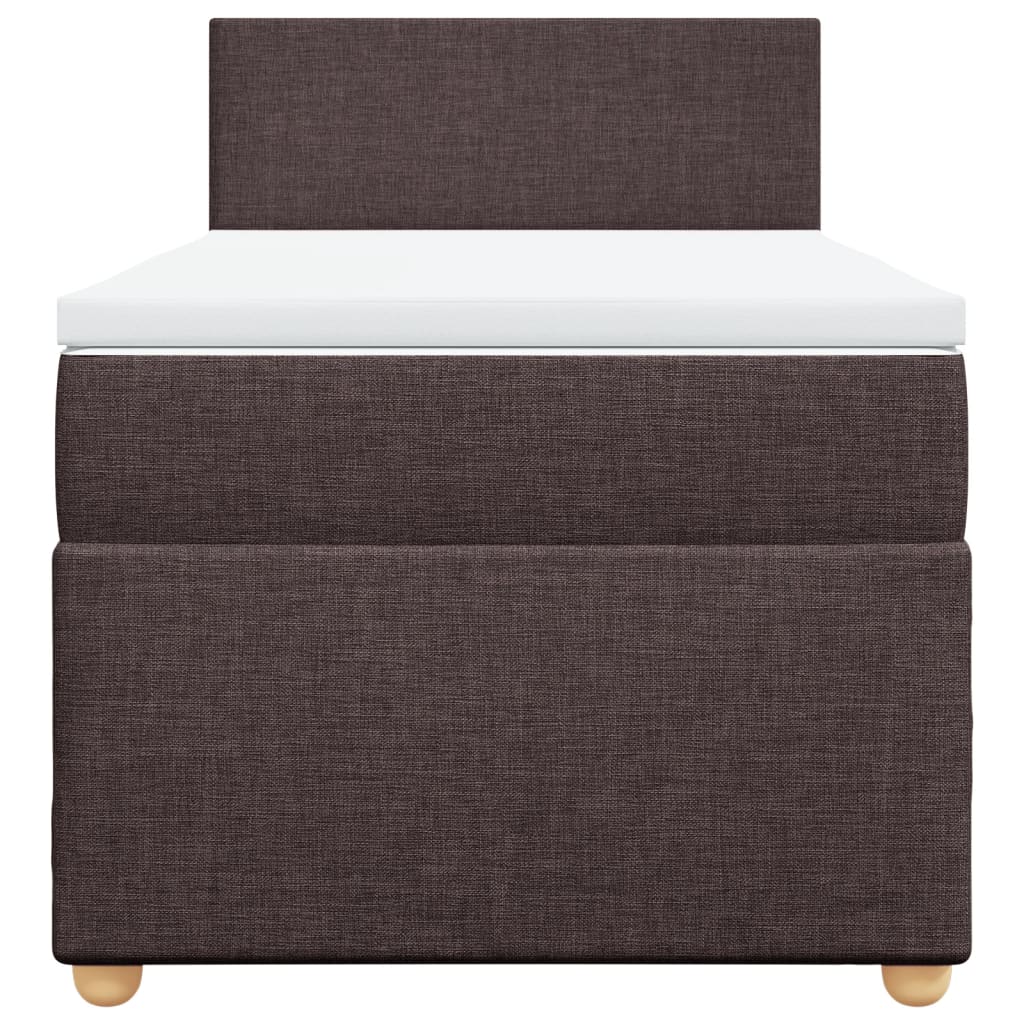 kontinentalseng med madras 90x190 cm stof mørkebrun