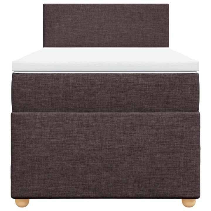 kontinentalseng med madras 90x190 cm stof mørkebrun