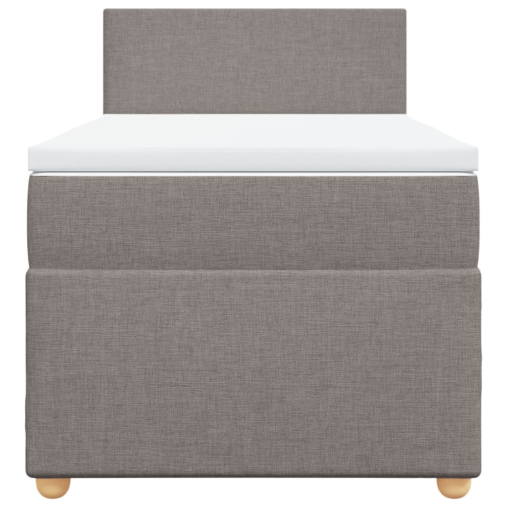 kontinentalseng med madras 90x190 cm stof gråbrun